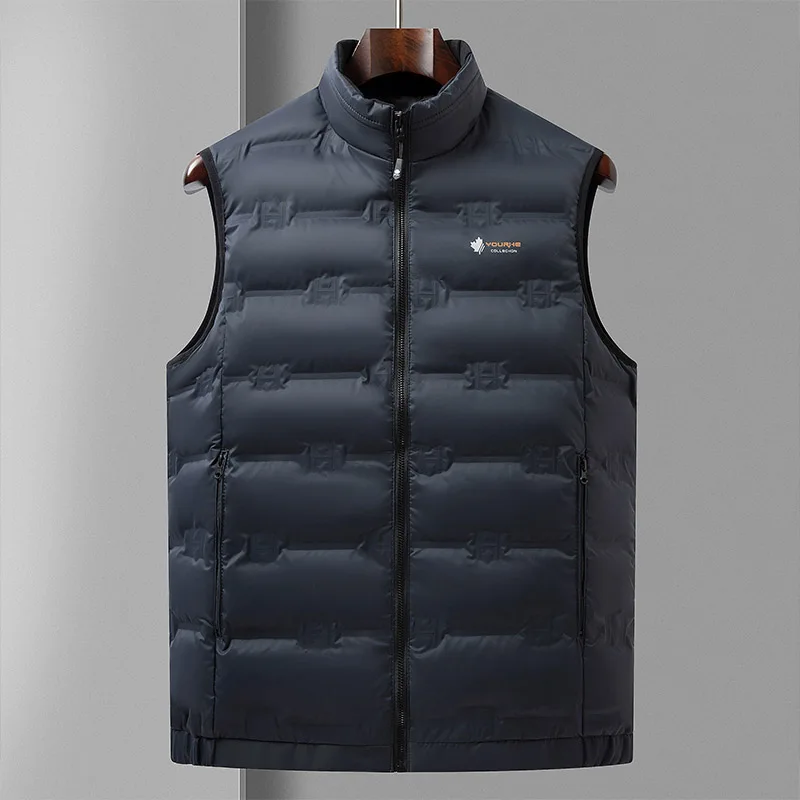

Autumn Winter Men Cosy Down Puffer Vests Black Navy Sleeveless Basic Coat Daliy Comfy Clothes OOTD Style Puff Waistcoat Attire