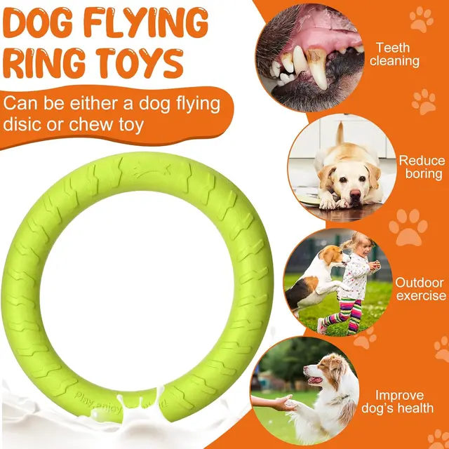 Durable Dog Flying Disc Chew Toy - Floating Fetch Toy for Medium/Large Aggressive Chewers, Interactive Pool Toy for Training & T 4