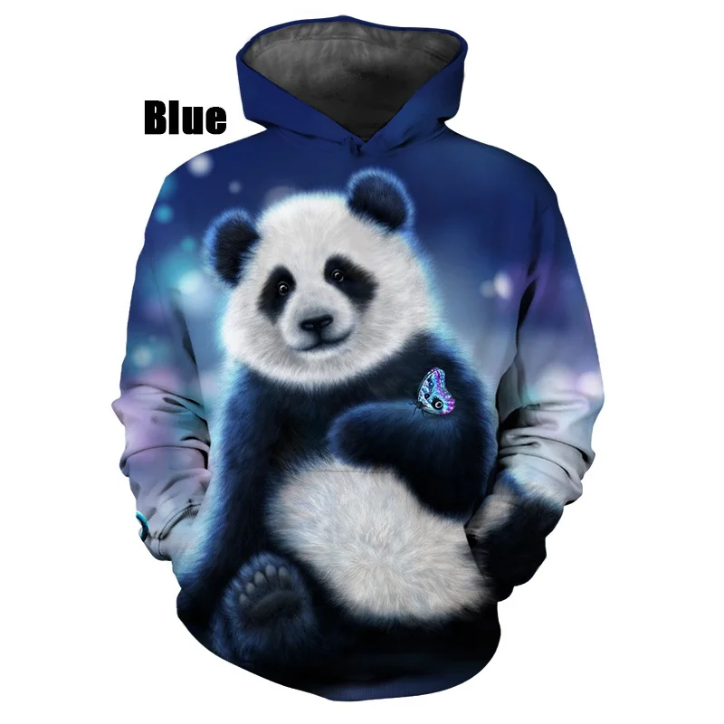 Animal Panda Casual Long Sleeved Pullover Sweatshirts Men and Women Sports Sweatshirts Loose Outwear Tops