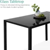 7-Piece Glass Dining Set, Modern Kitchen Table Furniture for Dining Room, Dinette, Compact Space-Saving w/Glass Tabletop 3