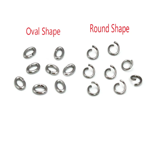 100pcs Stainless Steel Oval Open Jump Rings Split Rings for