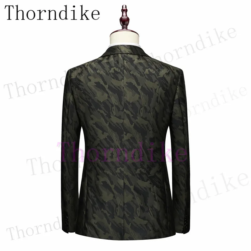 Thorndike Latest Coat Pant Designs Slim Fit Dark Green Smoking Jacket Party Tuxedo Male One Button Wedding Groom Men Suits