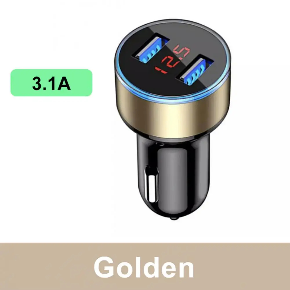

Car Charger Universal Multifunctional Cigarette Lighter Portable Dual Usb Digital Display Car Charger Adapter Car Accessories