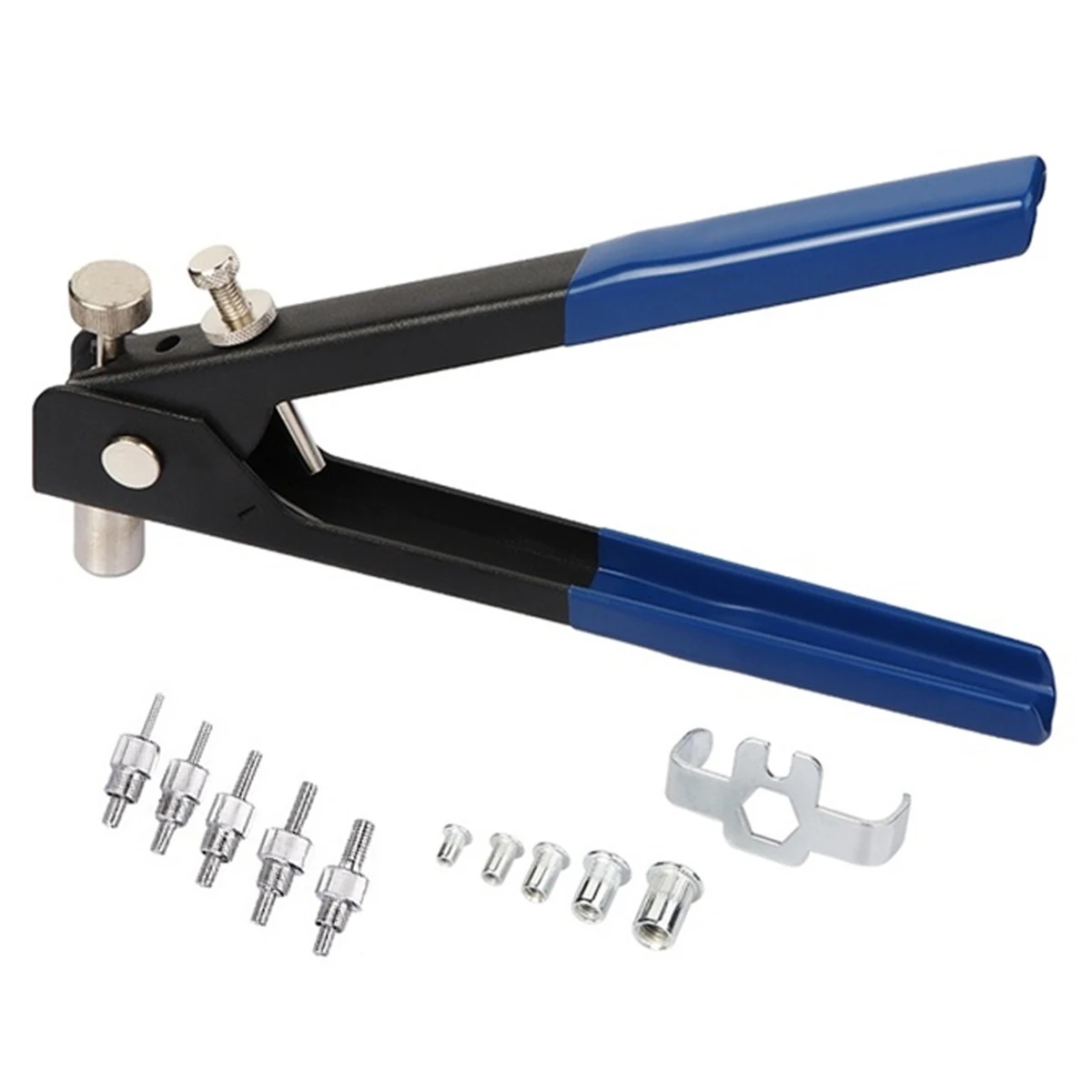 Threaded Rivet Gun Tool Threaded Rivet Nut Kit Mixed Zinc Plated Carbon Steel Rivet Nut Gun Set ...
