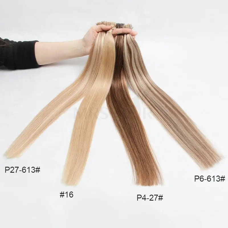Tipi le estensioni dei capelli Veri capelli umani # P4-27 Capsule per capelli micro perline pre incollate Capsule Microlink Capelli 30 g/confezione 14"-22" - immagine 5