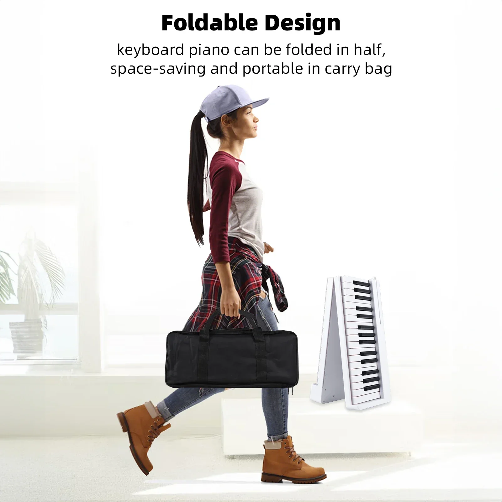 NEW Multifunctional electronic organ portable 61-key foldable LCD display BT connected digital piano for adult beginners