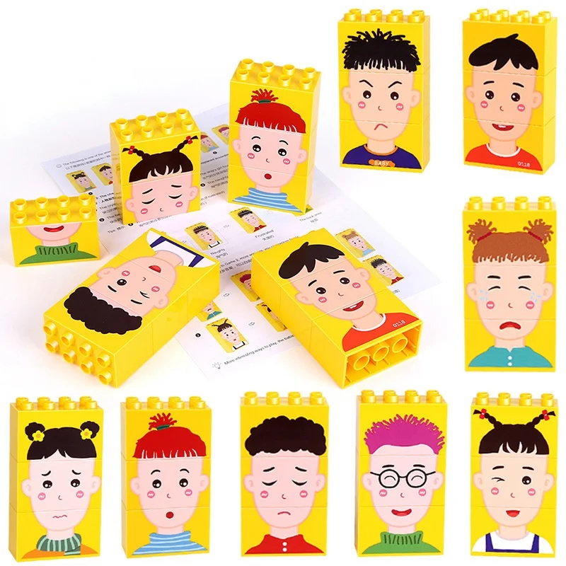 

Кубические настольные игры, развивающие игрушки, выражение, головоломка, смена лица, строительный блок, Интерактивная настольная игра, подарок для детей