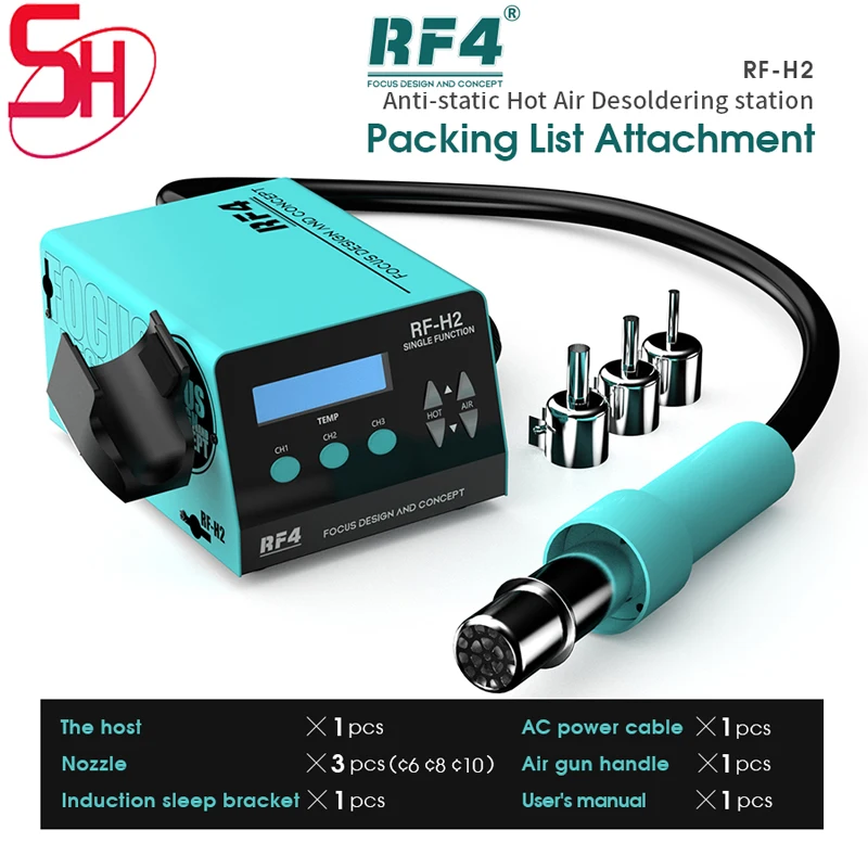 

RF4 New1000W Fast Desoldering Hot Air Gun Soldering Station Digital Display Intelligent BGA Rework Station To PCB Chip Repair H2