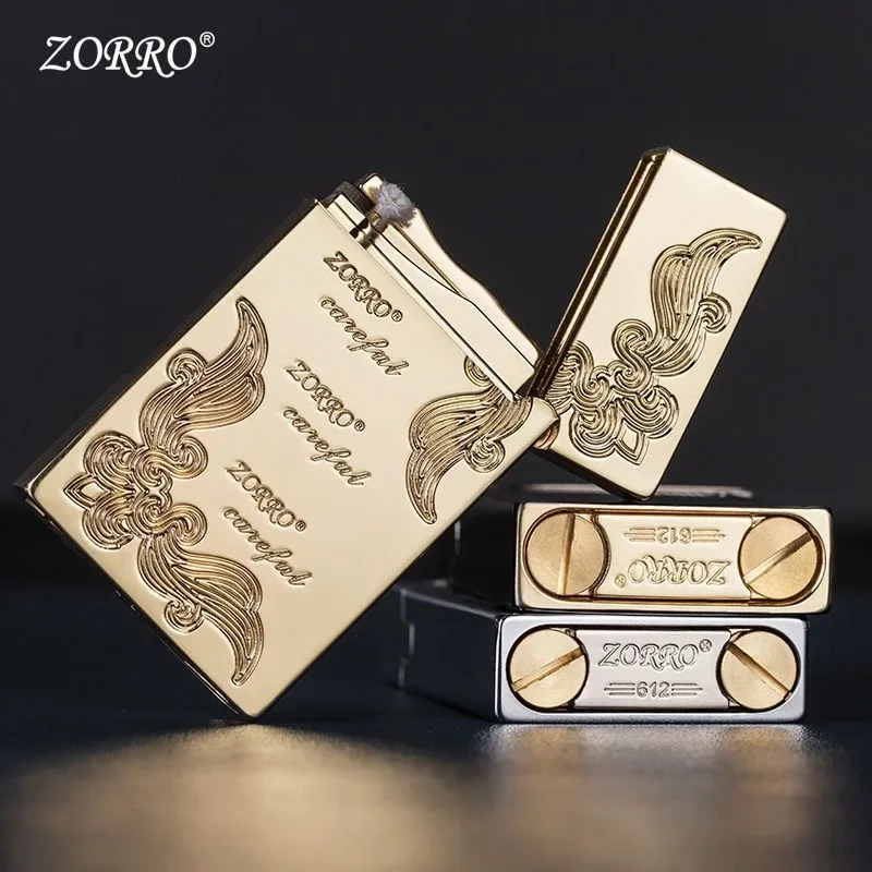 ZORRO 612 Side Wheel Sound Kerosene Lighter Creative Retro Color Shell Windproof Metal Lighter Men's Gift Cigarette Accessories 4