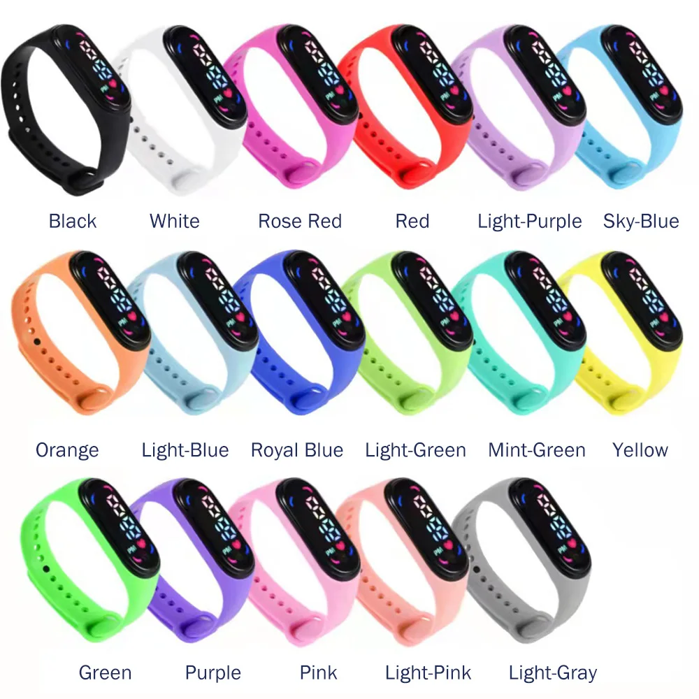 Children's Watches for Kids LED Electronic Display Watch Cartoon Girls Boys Cute WristWatch Sport Waterproof Women Student Gifts