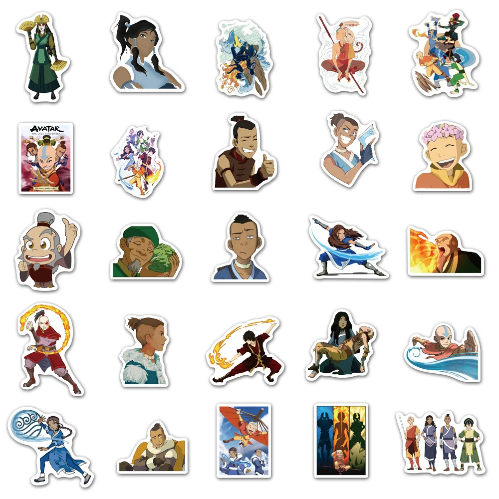 10/30/50Pcs Avatar The Last Airbender Stickers Anime Cartoon Sticker Funny  DIY Luggage Laptop Skateboard Bike Sticker