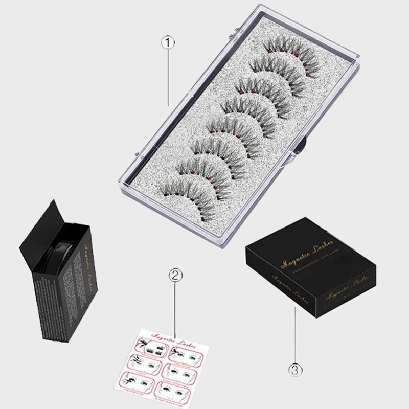 5 Magnetic With Curler Set 3D False Mink Makeup Eyelash Extension Natural Thick Eyelashes