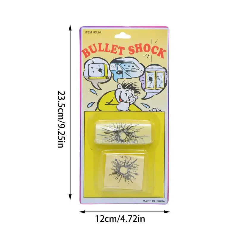 Tricky Bullet Hole Window Stickers Automotive Window Decorations Accessories Broken Screen Prank Decals Fake Bullet Shot Sticker