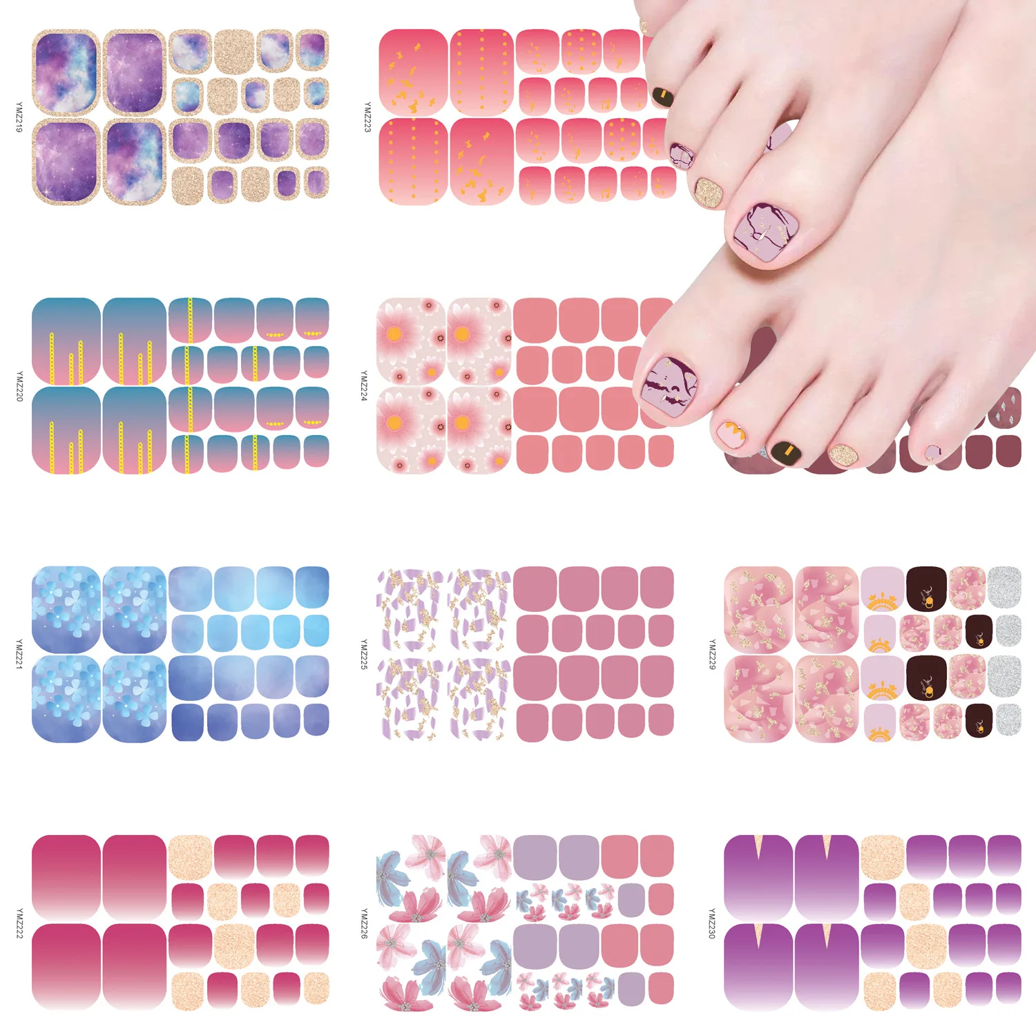 Manicure Nail Polish Film And Toenail Stickers High-quality Materials Toenail Stickers Health & Beauty Show Whiteness Summer