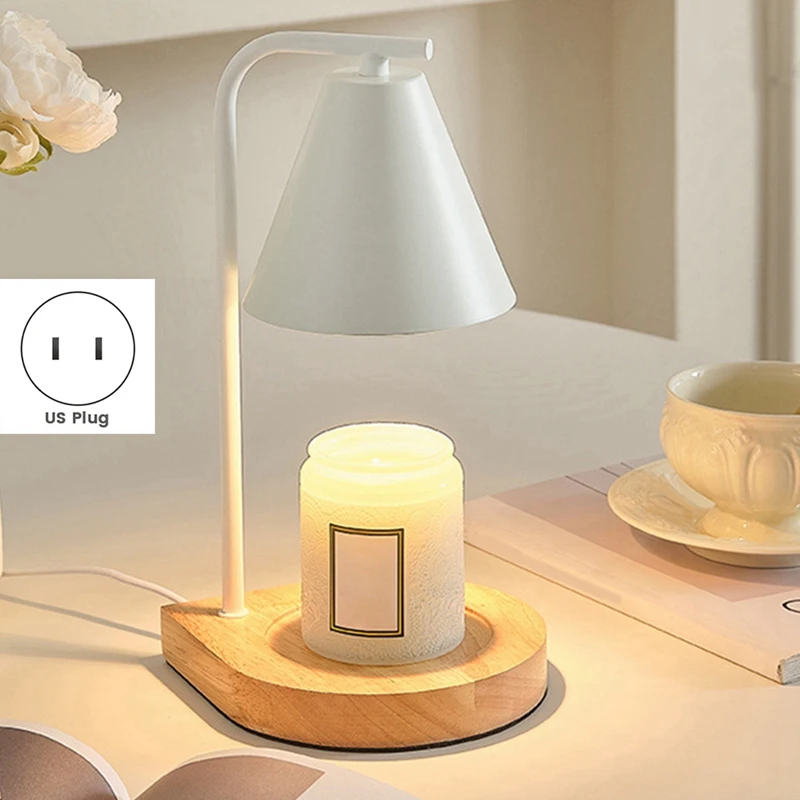 Candle Warmer Lamp Home Decor Wax Melt For Regular Size Jar Candles Wooden  Base US Plug