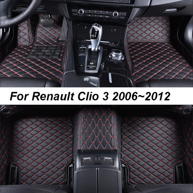 Tapis de sol de voiture en cuir pour Renault Clio 3, tapis, repose