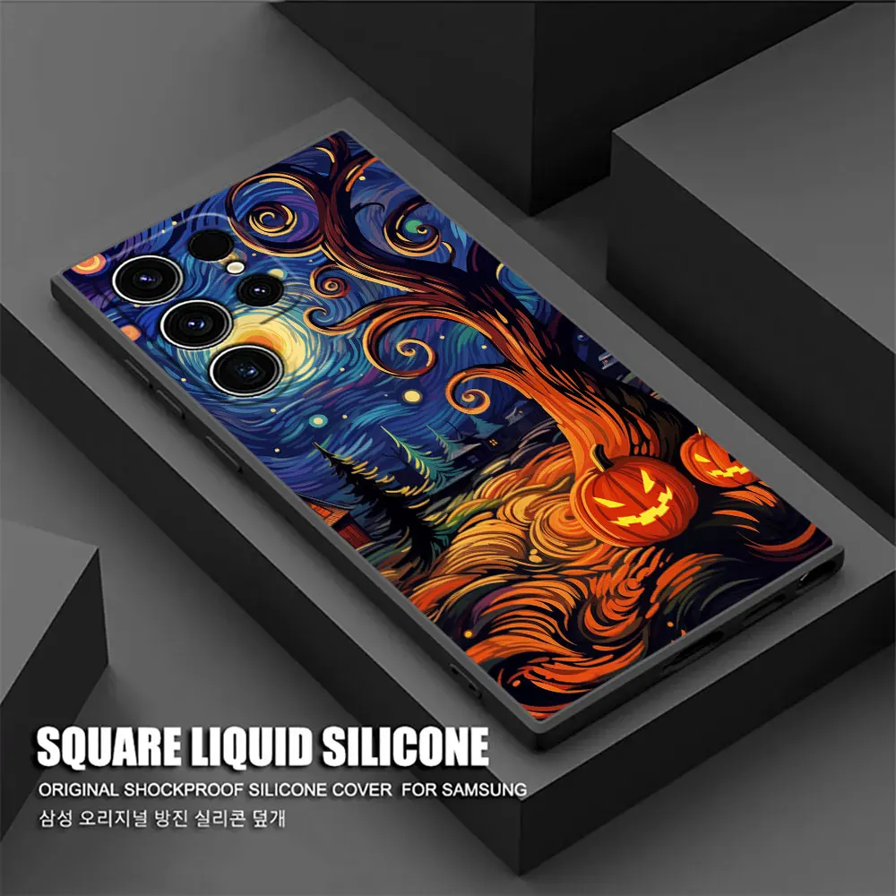 Van Gogh Starry Night Halloween Phone Case - Artistic Soft Cover