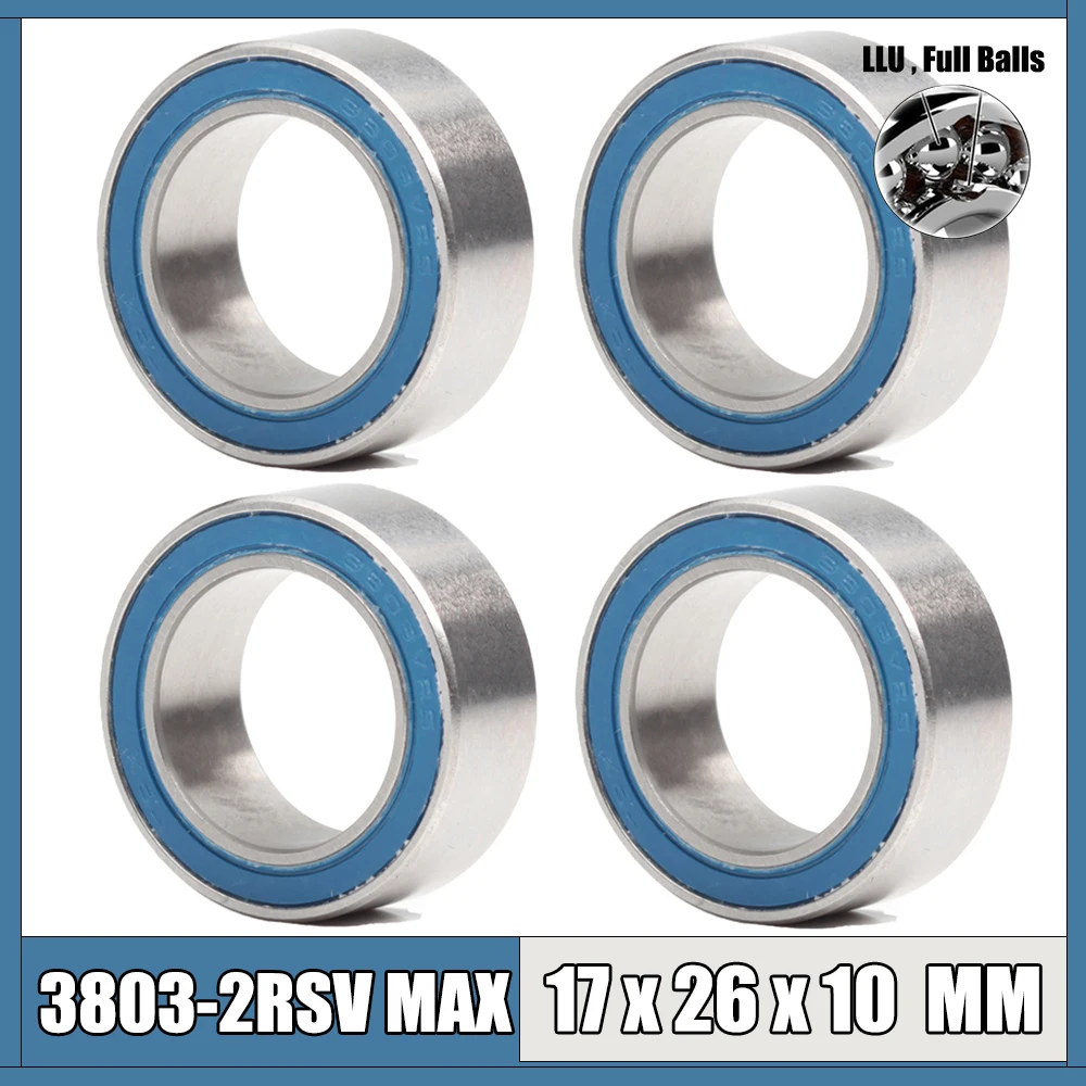 Double Row Full Balls para Suspensão de Bicicletas Rolamento 38032rs Max Peças de Reparo Pivô 3803 2rs 17x26x10 mm Peças