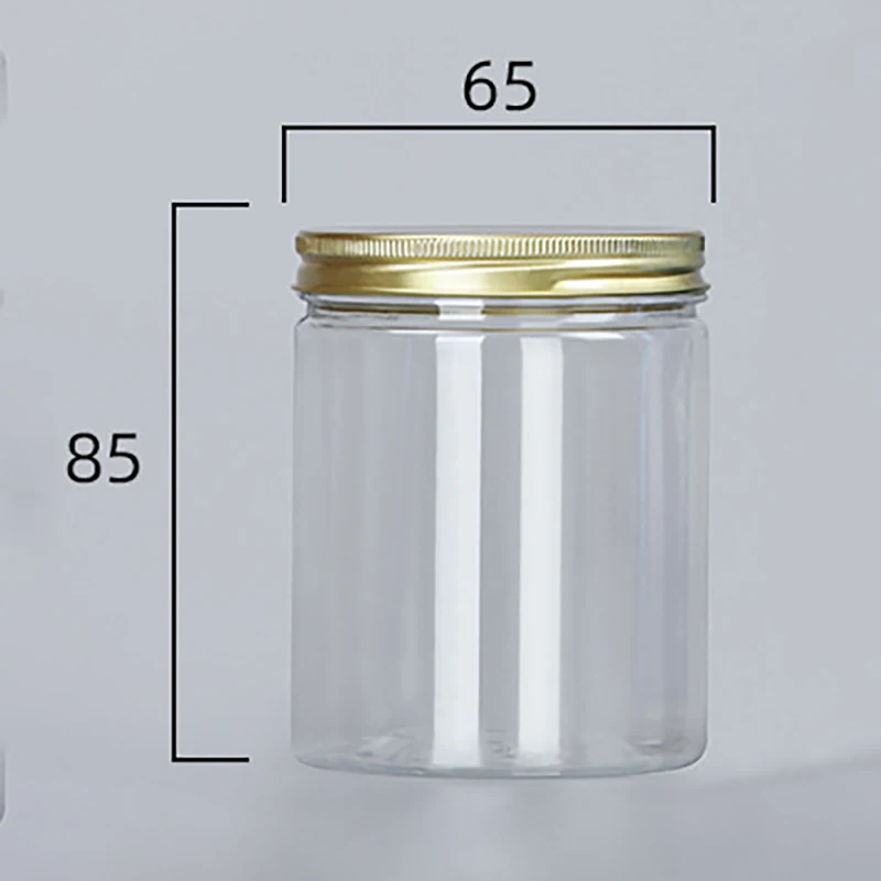 15 Sizes Clear Plastic Jar With Pink Aluminum Lids Empty Face Cream Cosmetic Container Gold Travel Refillable Bottles Box