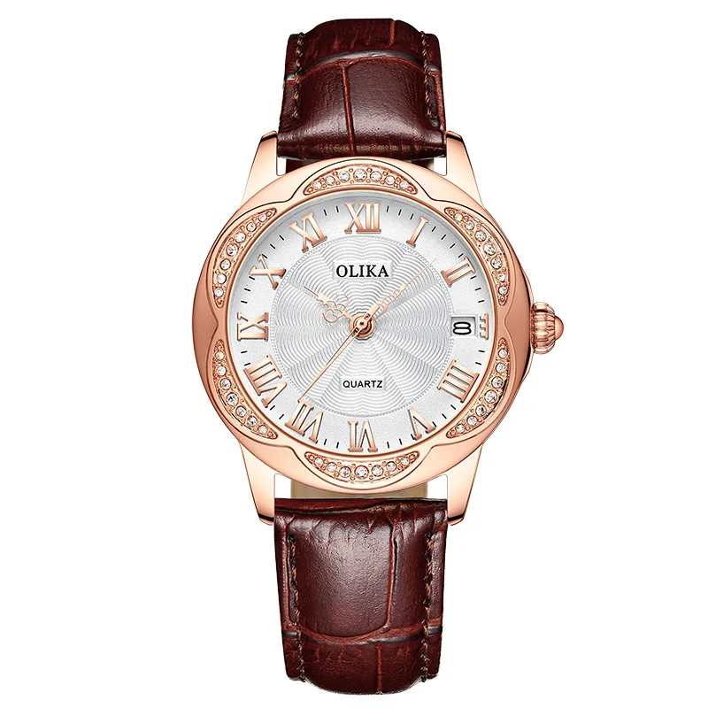 

Watch Women's Automatic Mechanical Women's Watch Casual Fashion Hollowed-out Mechanical Watch Leather Waterproof Diamond Watch W