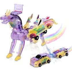 Magnetic Transforming Car Toy - Unicorn Dinosaur Combo for Kids (1922)