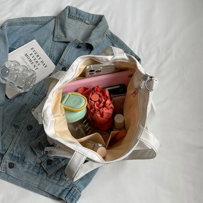 Women's Bag Large Capacity Ita Bag Transparent Nylon Shoulder Bag Daily Commuting With A Transparent Small Bag