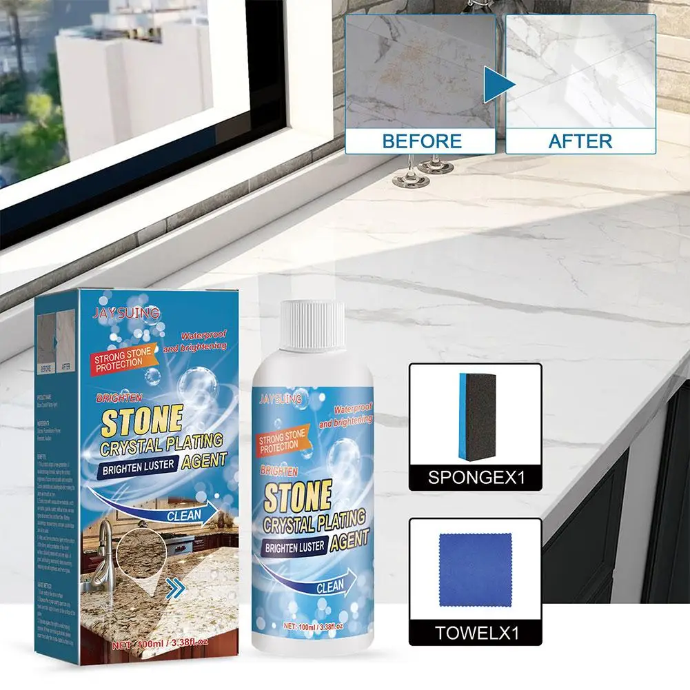Stone Crystal Plating Agent 100ml for Stonework Tile Marble Quartz