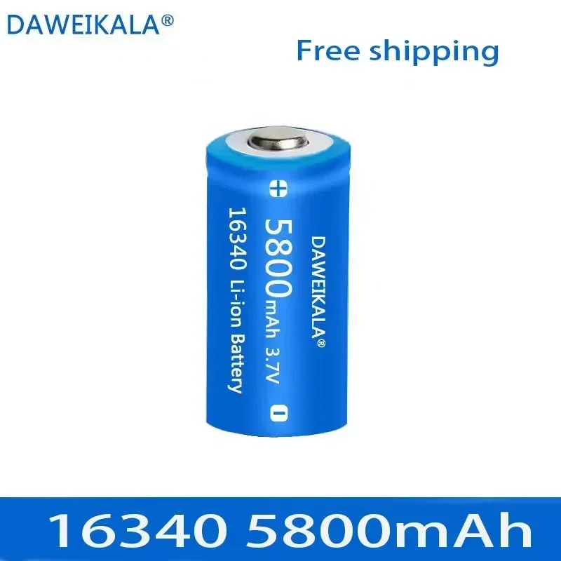 Rechargeable Lithium Batteries 5800mAh 3.7V Li-ion 16340 CR123A For LED Flashlight Travel Wall Charger