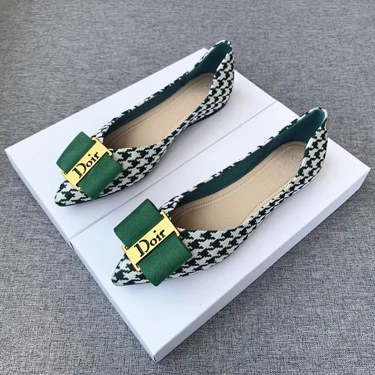 Summer 2024new Fashion Women's Shallow Mouth Casual Female Sneakers Slip-on Flats Bow-Knot Pointed Toe Moccasins Modis Slip