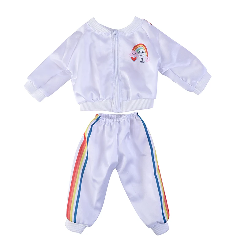 Doll 43 cm Baby Born Clothes Sports Rainbow Hoodies Trousers Dolls Accessories Outfits Fashion 13inch Reborn Doll Costume Gift doll clothes
