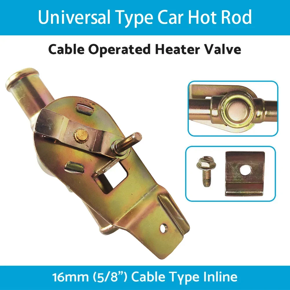 Heater Tap Valve Universal Type Car Hot Rod 16mm (5/8") Cable-Type Inline C3UZ18495A YG Heater Faucet Valve Car Accessories