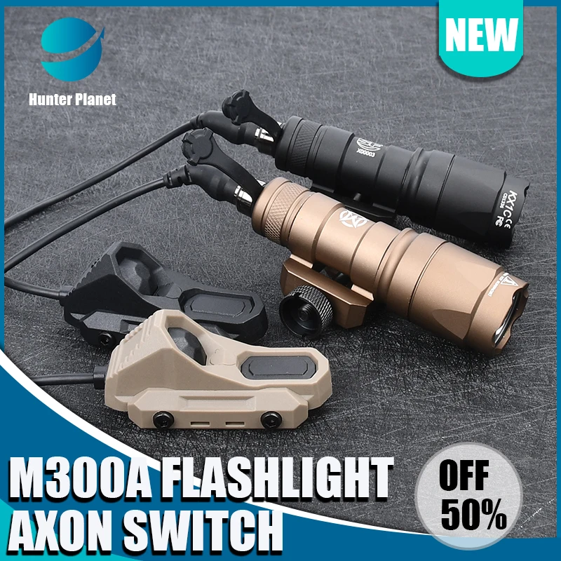 

WADSN Airsoft M300 M300A Surefir Tactical Flashlight Weapon Hunting Scout LED Gun Mini Light Axon Dual Function Switch Picatinny