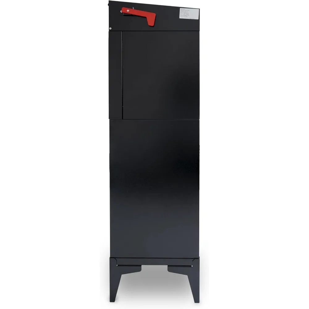 Large Package Delivery Boxes for Outside, Alloy Steel Post Mailbox, Wall Mounted Lockable Anti-Theft for Porch,Black