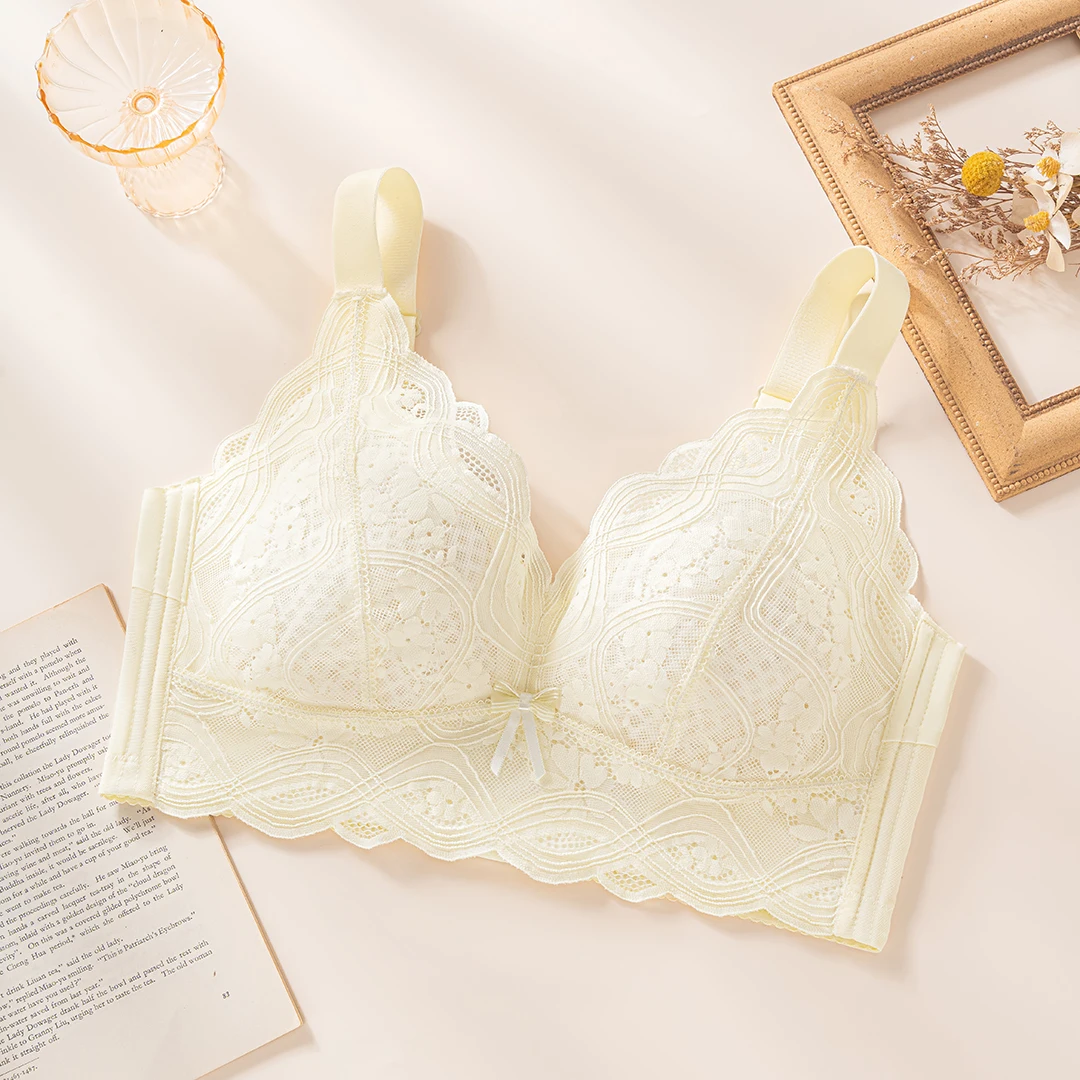 Large Breast Are Small Light Breathable Lace Underwear Without Steel Rim Anti-sagging Health 7A Mesh Bra Plus Size Bra Traceless