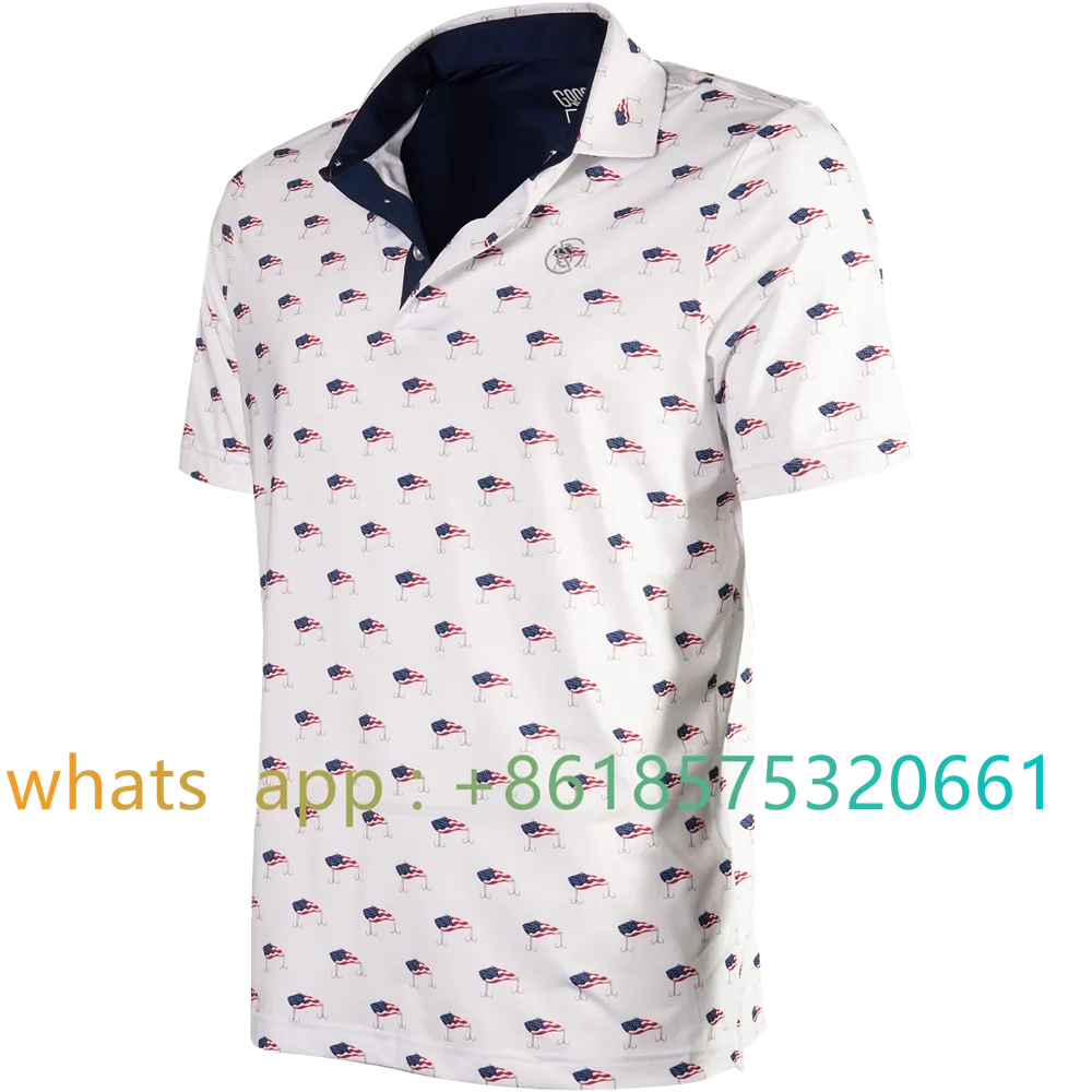Googan Squad Merica Klutch High Quality Performance Polo Shirt For Men Summer T-shirt Lapel Short Sleeve Print Polo Shirt