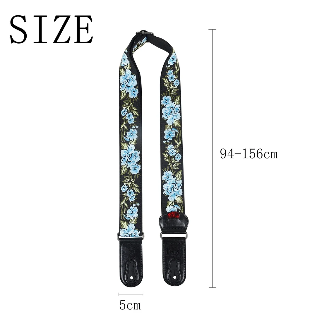 Premium Leather & Cotton Guitar Strap with Picks - High-Quality Instrument Accessory