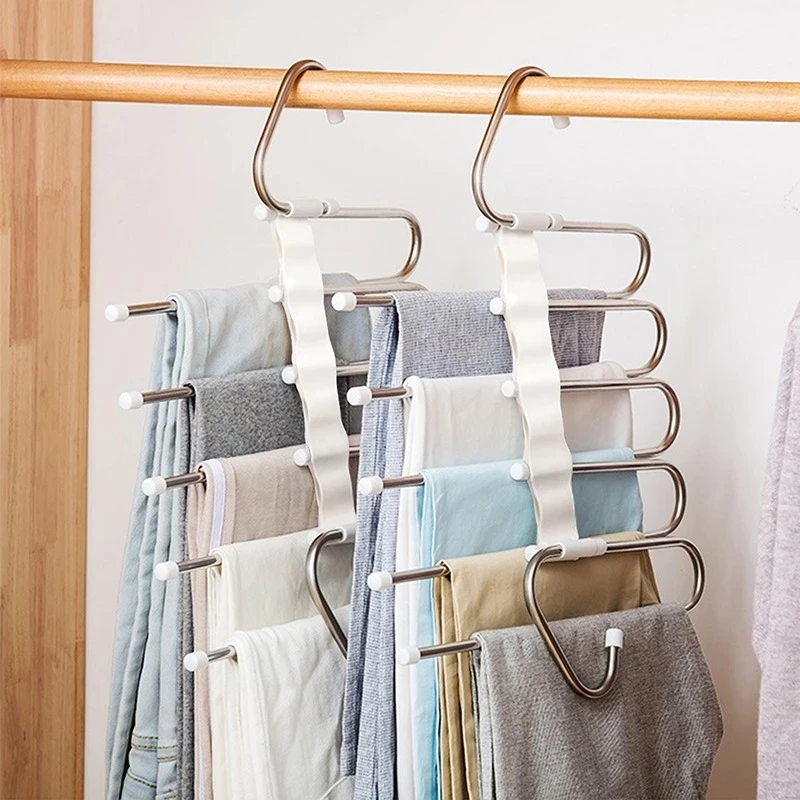 Multifunctional Pants Hanger For Clothes Rack Closet Organizer Adjustable Pants Storage Shelf Wardrobe Organizer Trouser Hanger