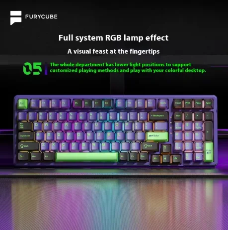 Furycube K99pro 기계식 키보드 트라이 모드 Bluetooth 무선 키보드 맞춤형 가스켓 Rgb Esports 게임용 키보드 Pc Office byU