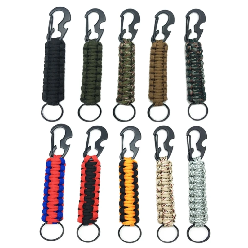 Paracord Keychain Paracord Keychain Paracord Keyring Braiding Paracord Lanyards Keychain Clip Paracord with Rings Drop Shipping