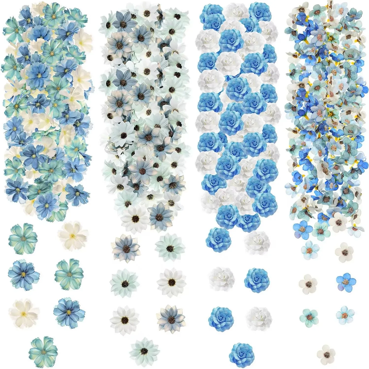 20/50/70 Stück künstliche Blumen aus Seide, gefälschte Blumen für Heimdekoration, Hochzeitsdekoration, DIY-Partyzubehör, Kranz, Basteln, Geschenkzubehör – Detail 4