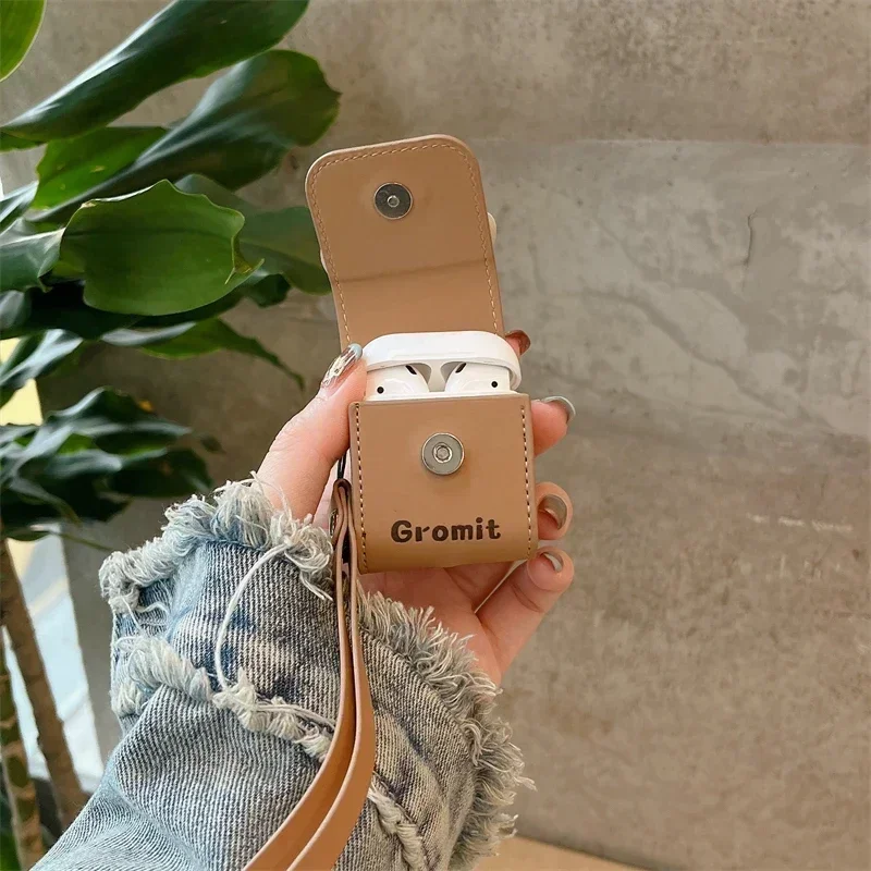 Cute 3D Cartoon Leather Headmaster Dog Suitable for Apple Airpods 1/2 3 4 Pro/Pro2 Bluetooth Earphone Leather Cover Protection