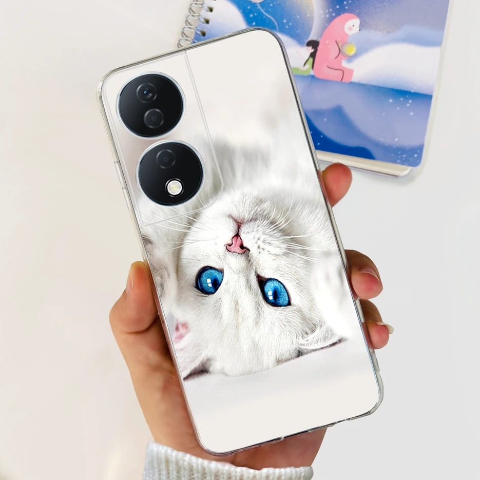 Cute Cat & Butterfly Painted Soft Silicone Phone Case -