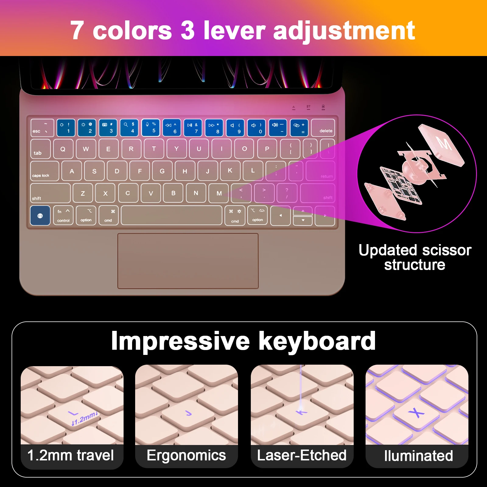 لوحة مفاتيح سحرية لجهاز iPad Pro 2024، حافظة لجهاز...