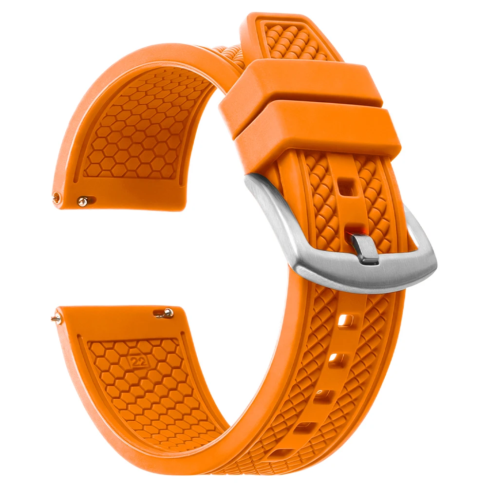 Sporty Waterproof Silicone Watch Strap - 20mm/22mm
