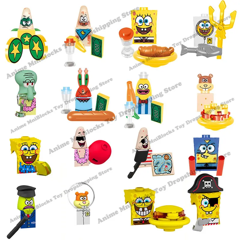 FL1002 JR231 Mini Action Toy Figures Building Blocks Cartoon Anime Bricks Assemble toys dolls Birthday Gifts for Kids