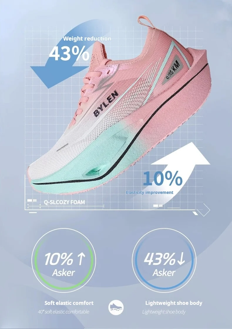 Description Picture 4 of itemBYLEN Tansu 3.0 Men Running Shoes Marathon Carbon Plate Racing Breathable Cushioning Non-Slip Sneakers Male 2025