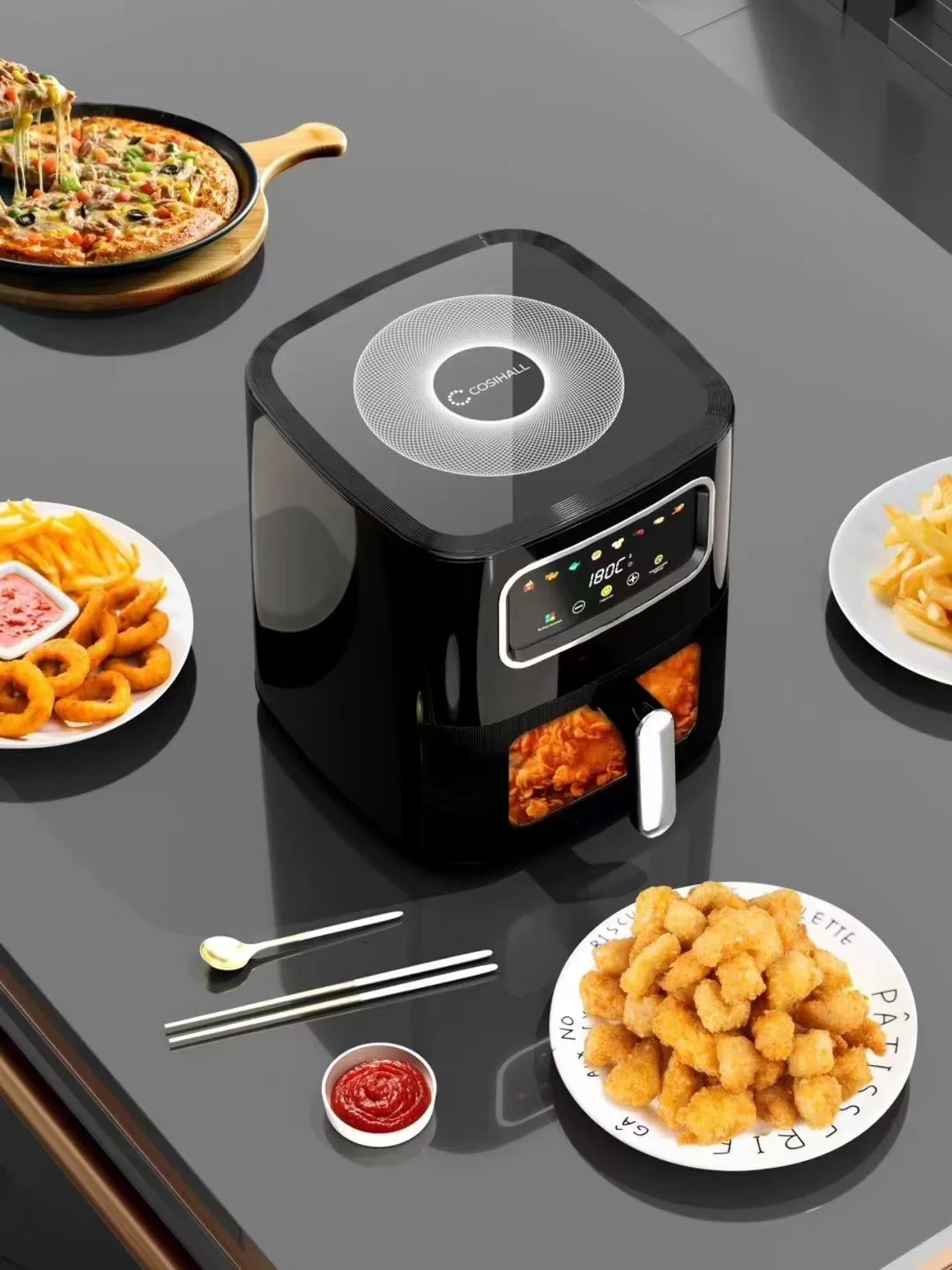 Description Picture 3 of item10L Multi functional Home Smart Air Fryer with Large Capacity Touch Screen Non stick Inner Perspective Without Oil Oven