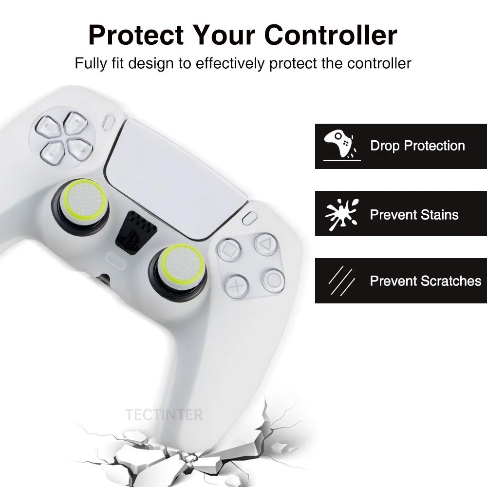 Leuchtende Silikonhülle für Controller-Daumensticks, Gummihülle für Gamepad-Joysticks für PS5-Zubehör_voghion.com