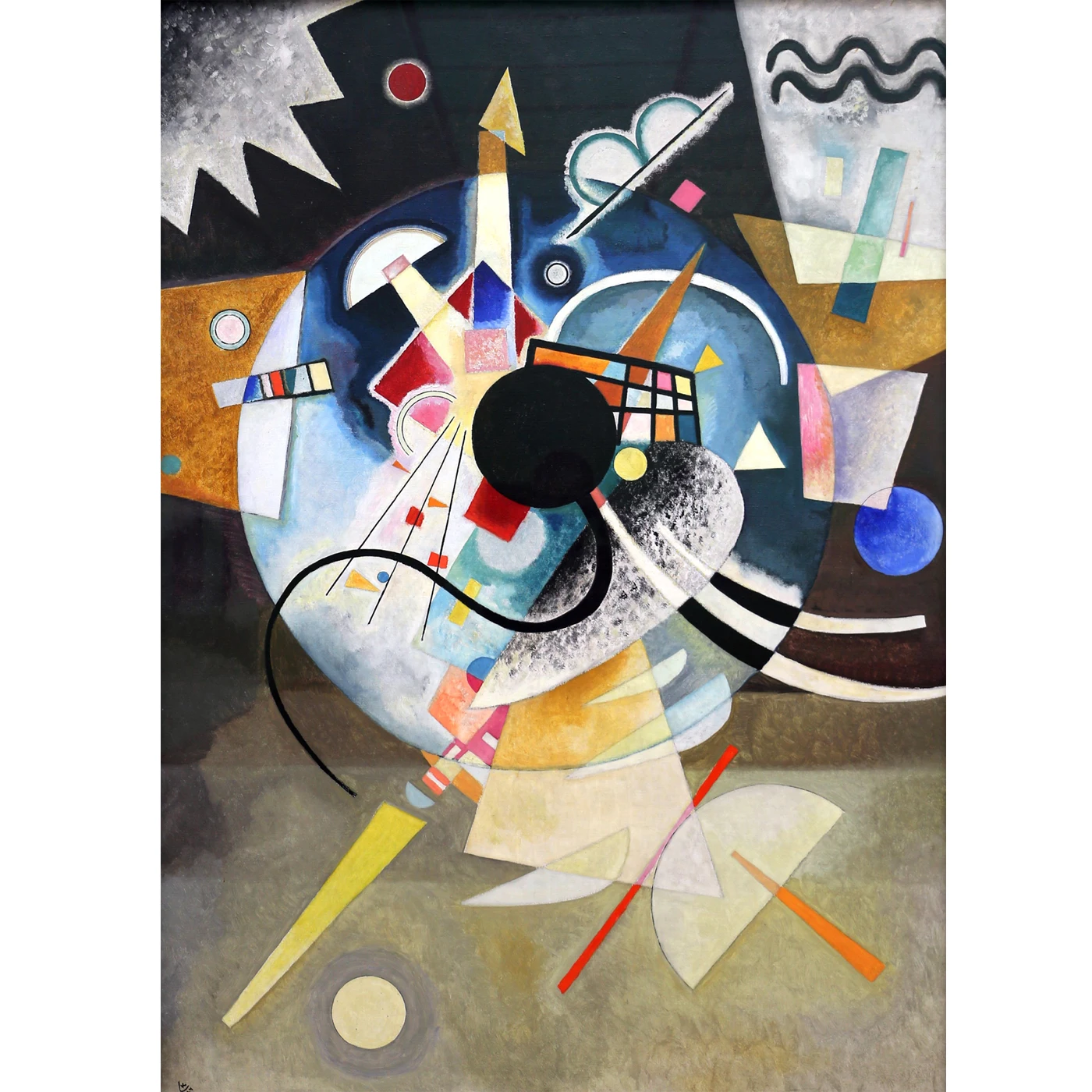 

Hand painted high quality reproduction of A Centre by Wassily Kandinsky Abstract oil paintin on canvas Modern home decor picture