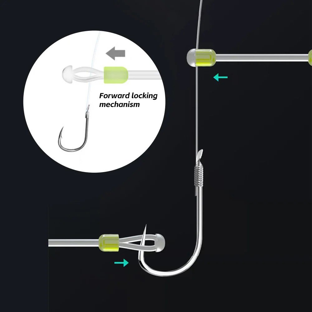 10Pcs Double Hook Silicone Fish Hook Fixed Distance Splitter Anti-wrap Beans Fish Line Separator Space Bean Line Swivel Tools